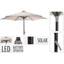 NL Sonnenschirm Solar - Ø 270 cm Aluminium - mit LED-Beleuchtung - Taupe