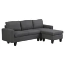 Ecksofa Stoffsofa Eckcouch Couchgarnitur mit Chaiselongue L-Form Leinen Grau