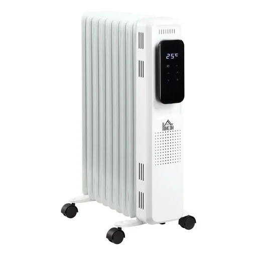 "Ölradiator tragbar elektrisch Heizkörper 1830-2180W 3 Heizstufen 24-Stunden-Timing mit 4 Rollen Stahl 42,5 x 24 x 63 cm image"