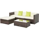 Gartenmöbel Lounge Set 5-teilig mit Beistelltisch Rattanlook