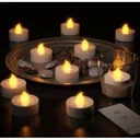 Flackerndes LED-Teelicht warmweiß mit Fernbedienung - 10 Stück - Weiß