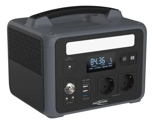 "Powerstation mit LED Lampe, AC Steckdosen, Autosteckdose und USB, 600 Watt image"