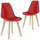 Esszimmerstühle 2tlg. Kunststoff rot