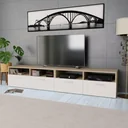 TV-Möbel 95x35x36 cm Spanplatte Eiche Farbe weiß 2 Stück