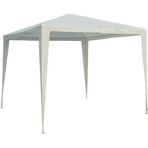 "Gartenpavillon Partyzelt Gartenzelt Festzelt Klicksystem 90 g/m² PE-Plane Stahl Weiß 2,7 x 2,7 m image"