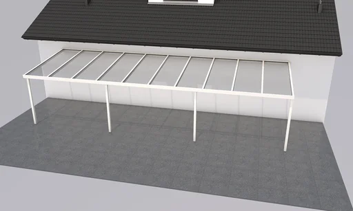 "Terrassendach Premium, weiß, 10140 x 3060 mm - 10mm Verbundsicherheitsglas (VSG) image"