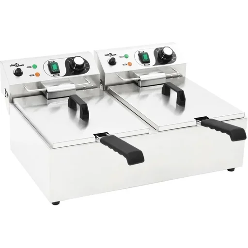 "Elektro-Fritteuse doppelt 6000 W 20 L Edelstahl image"