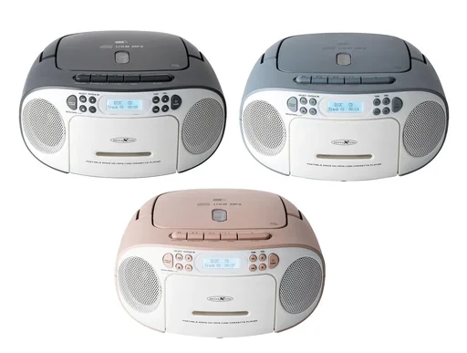 "CD Radio Boombox mit DAB+/UKW-Radio, MP3/CD, Kassette und AUX-IN, pink image"