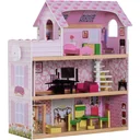 Kinder Puppenhaus mit Möbeln rosa