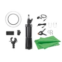 MyStudio Studio Kit mit Green Screen, Stativ mit Smartphone-Halterung, Mikrofon und Videoleuchte