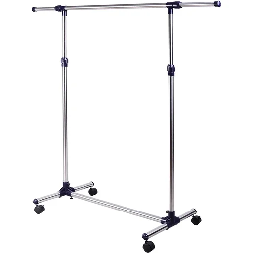 "Garderobenständer Edelstahl Kleiderständer rollbar Breite und Höhe verstellbar image"