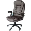 Massage-Chefsessel mit Wärmefunktion Gaming Stuhl drehbar braun