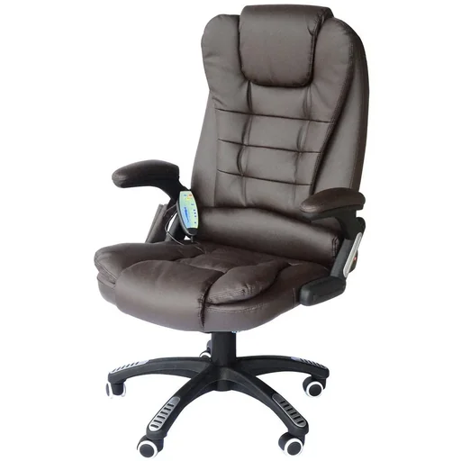 "Massage-Chefsessel mit Wärmefunktion Gaming Stuhl drehbar braun image"