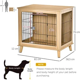 Hundekäfig aus Holz mit Tischoberfläche erhöhtes Design Hundebox für mittelgroße
