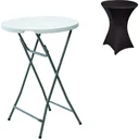 Klappbarer Tisch - 80 x 110 cm MIT schwarzem Bezug