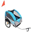Kinderfahrradanhänger 30 kg grau und blau