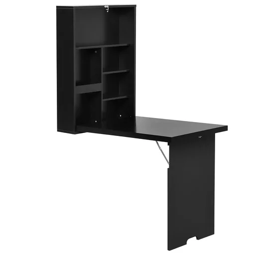 "Wandtisch klappbar Wandklapptisch Klappschreibtisch mit Tafel Klappbarer Computertisch mit Stauraum Esstisch für Küche W image"