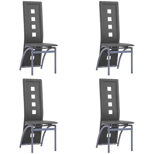 "Esszimmerstühle 4-Sitzer Kunstleder grau image"
