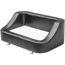 Luxus Hundesofa Hundebett Kunstleder schwarz-weiss