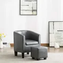 Schalensitz mit Ottomane Leder grau