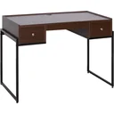 Schreibtisch Computertisch Bürotisch 3 x Schublade verstellbar Holz + Metall Walnuss + Schwarz 114 x 55 x 77 cm