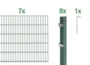 Doppelstabmattenzaun Komplettset, grün, Höhe 100 cm, Länge 14 m
