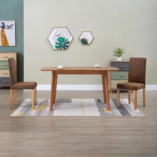 "Esszimmerstühle 2-Sitzer Kunstleder braun image"