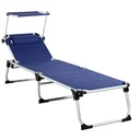 Liegestuhl Bari Blau 210x60x81cm