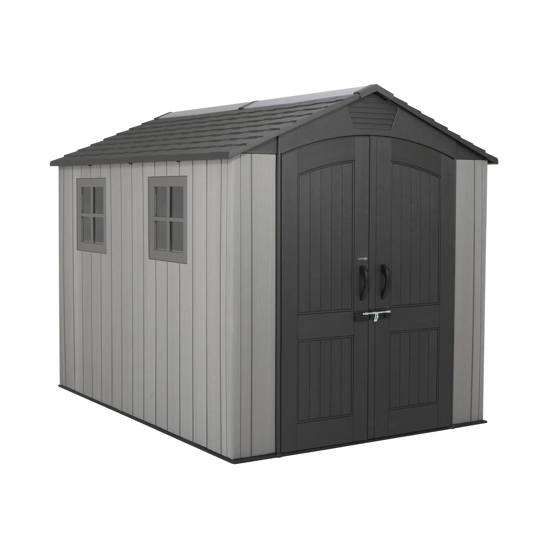 Lifetime Gerätehaus Terra 213×356×228 cm Grau – durchgehendes Dachfenster, abschließbar