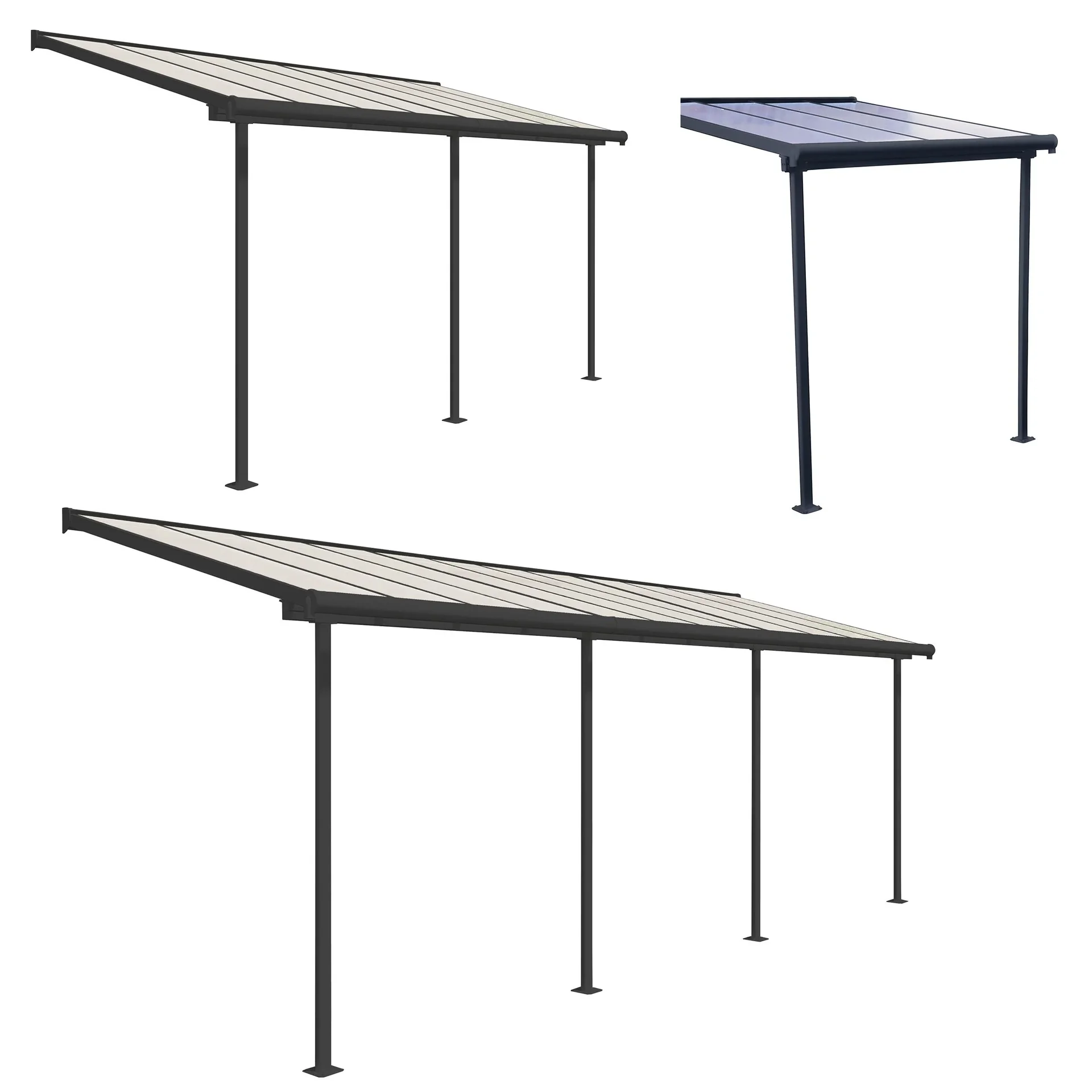 Palram Terrassendach Sierra 230 x 670 cm grau