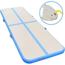 Aufblasbare Gymnastikmatte mit Pumpe 500x100x10 cm PVC blau