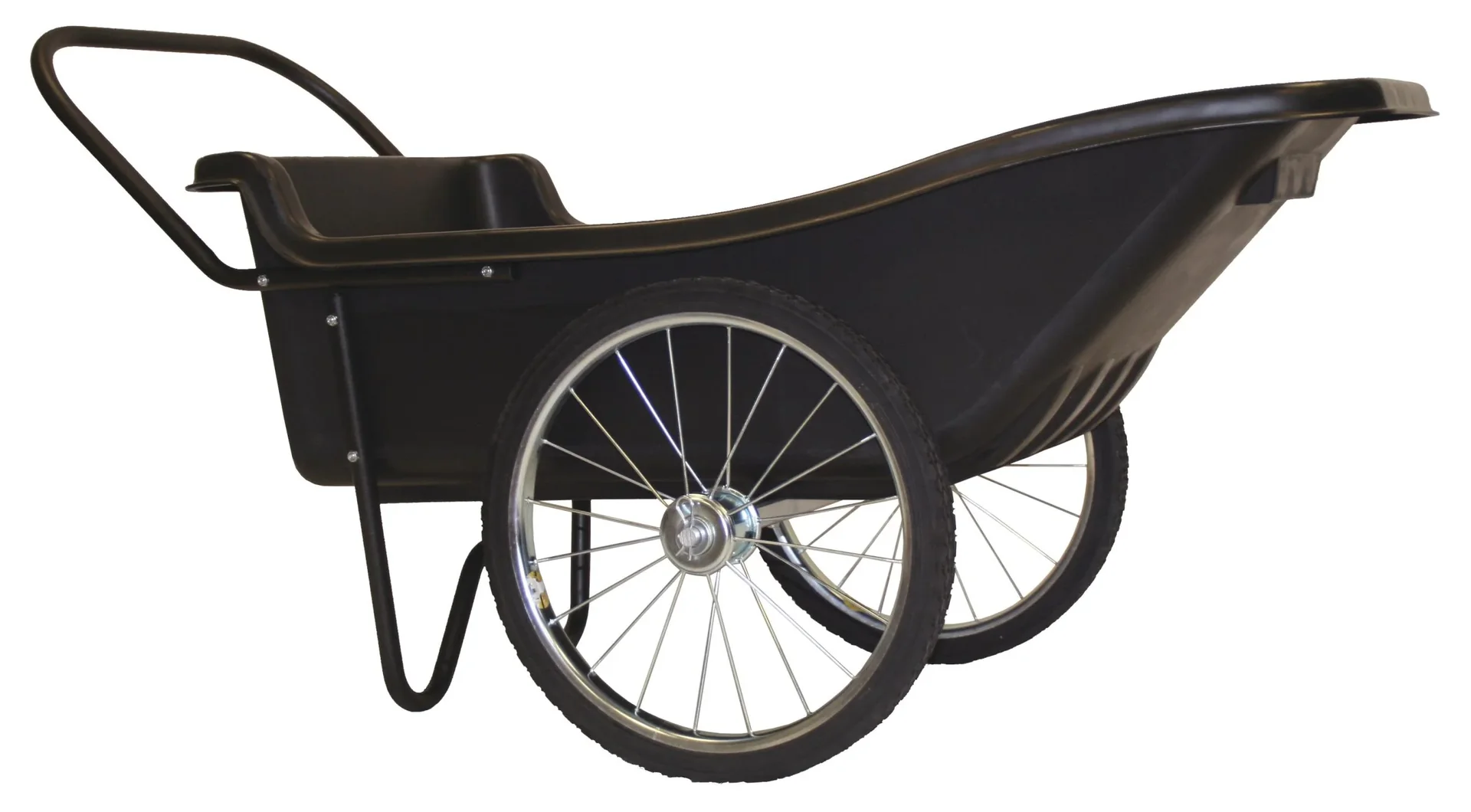 Polar Schubkarre Premium 283L 74×165×74 cm Schwarz – 181 kg Traglast, Vollgummi-Räder