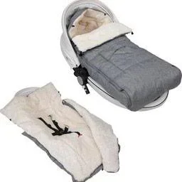 "Kinderwagenfußsack Grau | Teddy | Kinderwagenfußsack Grau | Maxi-Cosi | mit Aufbewahrungstasche image"