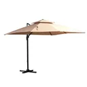 Sonnenschirm 3x3m Gartenschirm Alu Terrassenschirm 360 grad schwenkbar Khaki