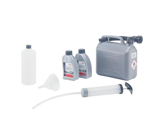 "Starter-Set für Benzinrasenmäher (bestehend aus 1 x 5 l Benzinkanister, 1 x Motor-Öl-Service-Set, 2 x Motor-Öl) image"
