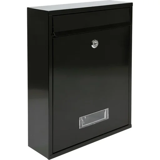 "NL Briefkasten mit 2 Tasten - schwarz - 360x260x80 mm image"