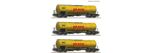 "3er Set 4-achsigen Kesselwagen, Gattung Zacns, der GATX DHL image"