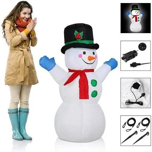 "Aufblasbarer Schneemann XL beleuchtet 120cm image"