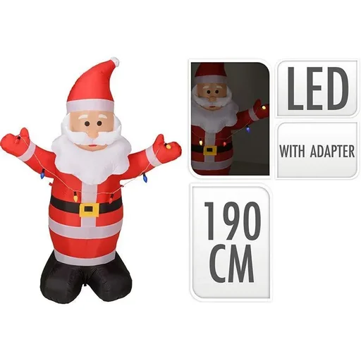 "Aufblasbarer Weihnachtsmann - mit farbigen Lichtern - 190 cm image"