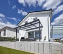 Terrassendach Premium, anthrazit, 4102 x 3060 mm - Polycarbonat Stegplatten 16 mm, opal