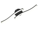 LED Wand- und Deckenleuchte, 2 LED Stäbe geschwungen, schwarz, 12 Watt, 960 lm, 3.000 K