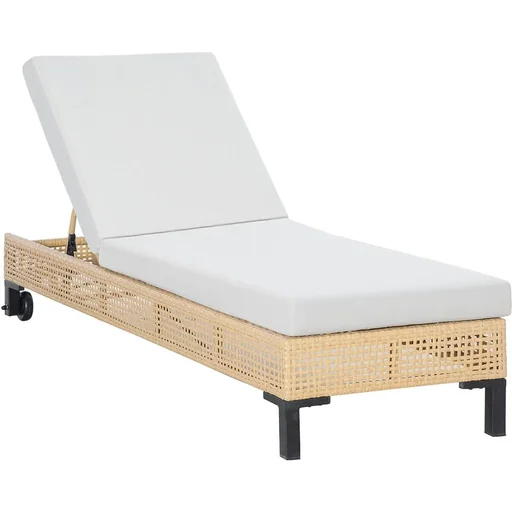 "Gartenliege in Rattanoptik für 1 Person Nature+Beige 65 x 200 x 31 cm image"