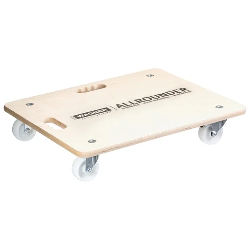 "Transporthilfe MM 1116, 59 x 49 x 11 cm, harte Rollen Ø 75 mm, Rollenlager, 2 Bremsen, Multiplex FSC®, Tragkraft 250 kg image"