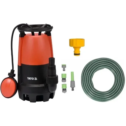 "Tauchpumpe - 900W - 18000L/h MIT 15-Meter-Gartenschlauch inklusive Düse und Armaturen UND 1"-Hahn image"