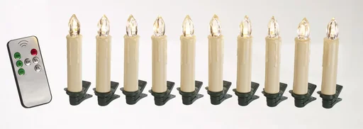 "Kabellose Weihnachtsbaumkerzen für Innen und Außen - 10er Set image"