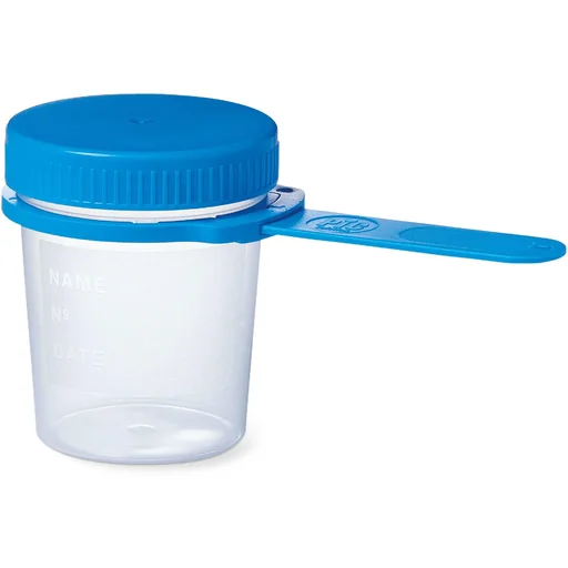 "Hilfen für die Toilette - Urinbecher 100 ml Transparent/Blau image"
