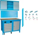 Werkbank-SET MEGA 31 teilig, Werkbank, Werkzeugwand ,Lochwand und Zubehör