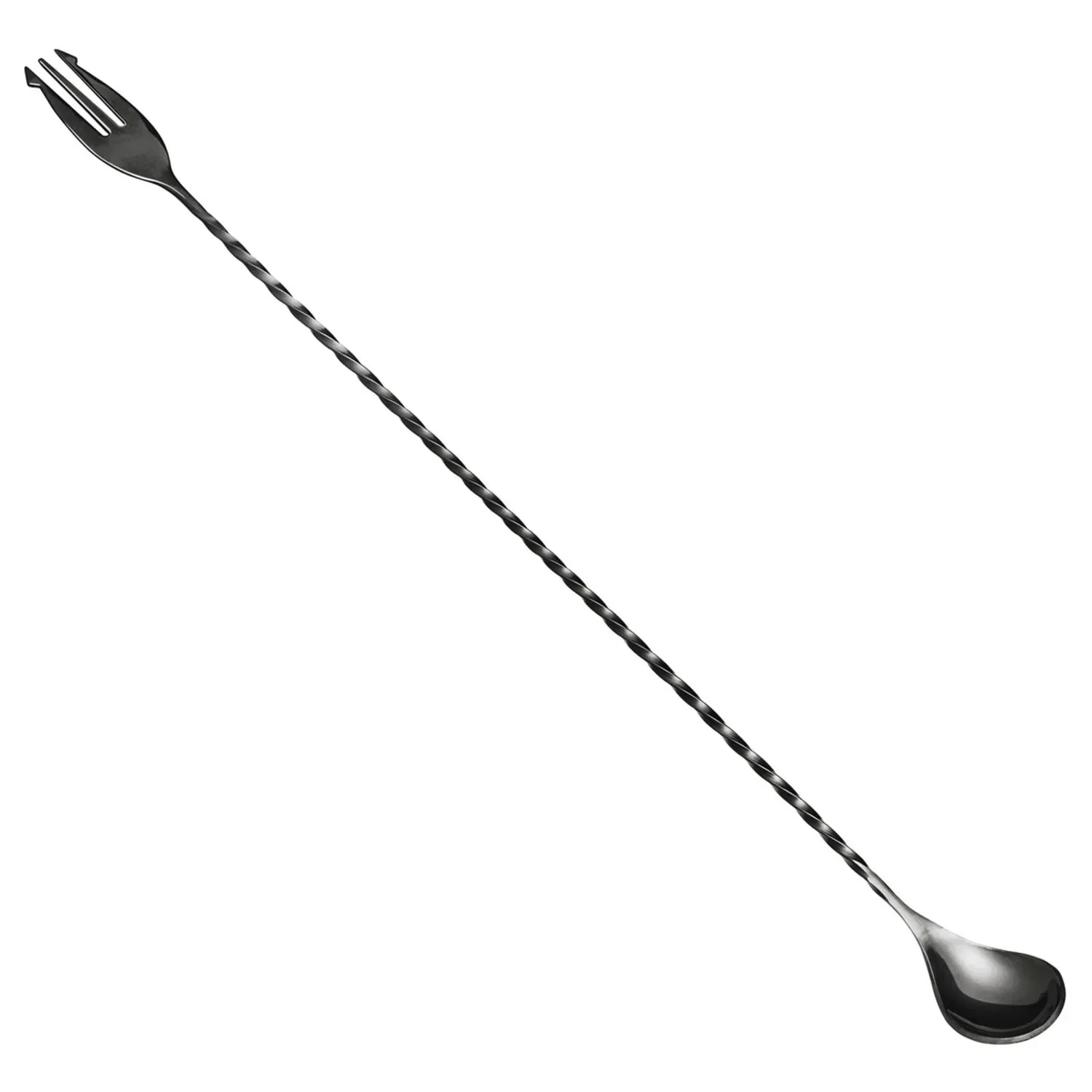"Barlöffel mit Gabel - POSEIDON, 40cm, Edelstahl, GMB, Gunmetal black image"