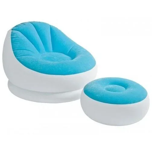 "Aufblasbarer Sessel mit Ottomane blau image"