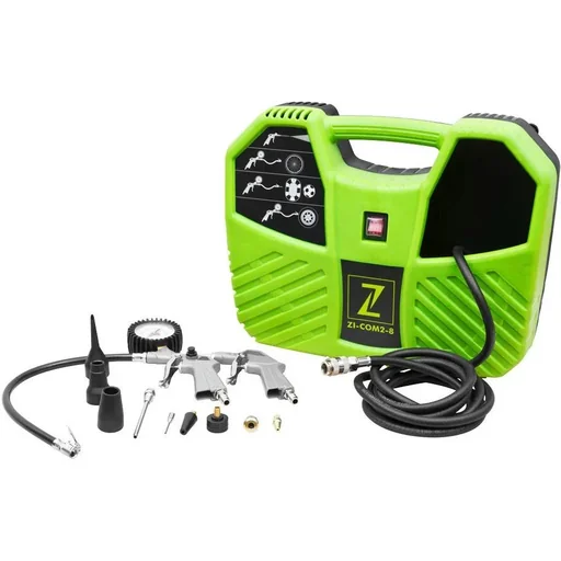 "Tragbarer Gehäusekompressor ZI-COM2-8 - 8 bar - 1100W inkl. Zubehörsatz image"